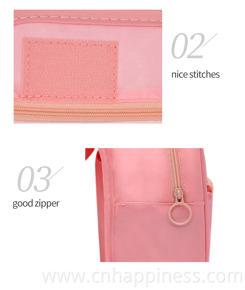 Private Label Cosmetic Bags Pouch Men Custom Logo Travel Toiletry Wash Bag Women Luxurious Nylon Pink Makeup Bag Organizer